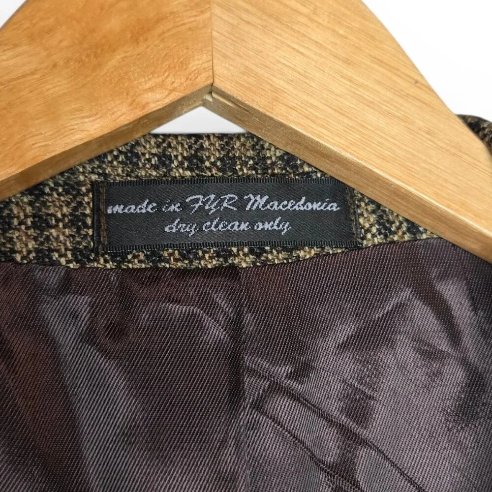 Gianfranco Ruffini Italy Houndstooth‎ Plaid Blazer Men Sport Jacket Office R-42